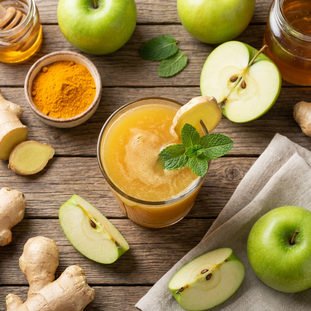 Jus de pommes et gingembre