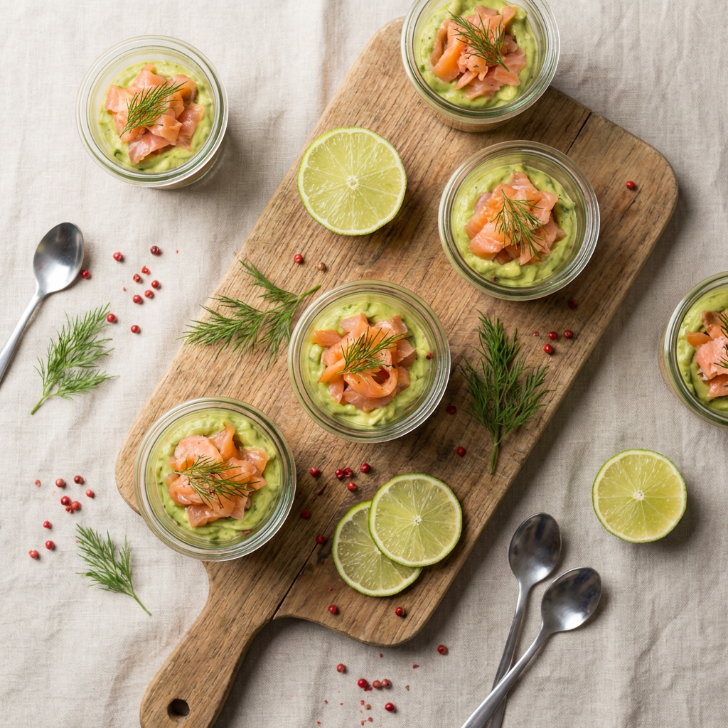 Verrines de saumon mariné