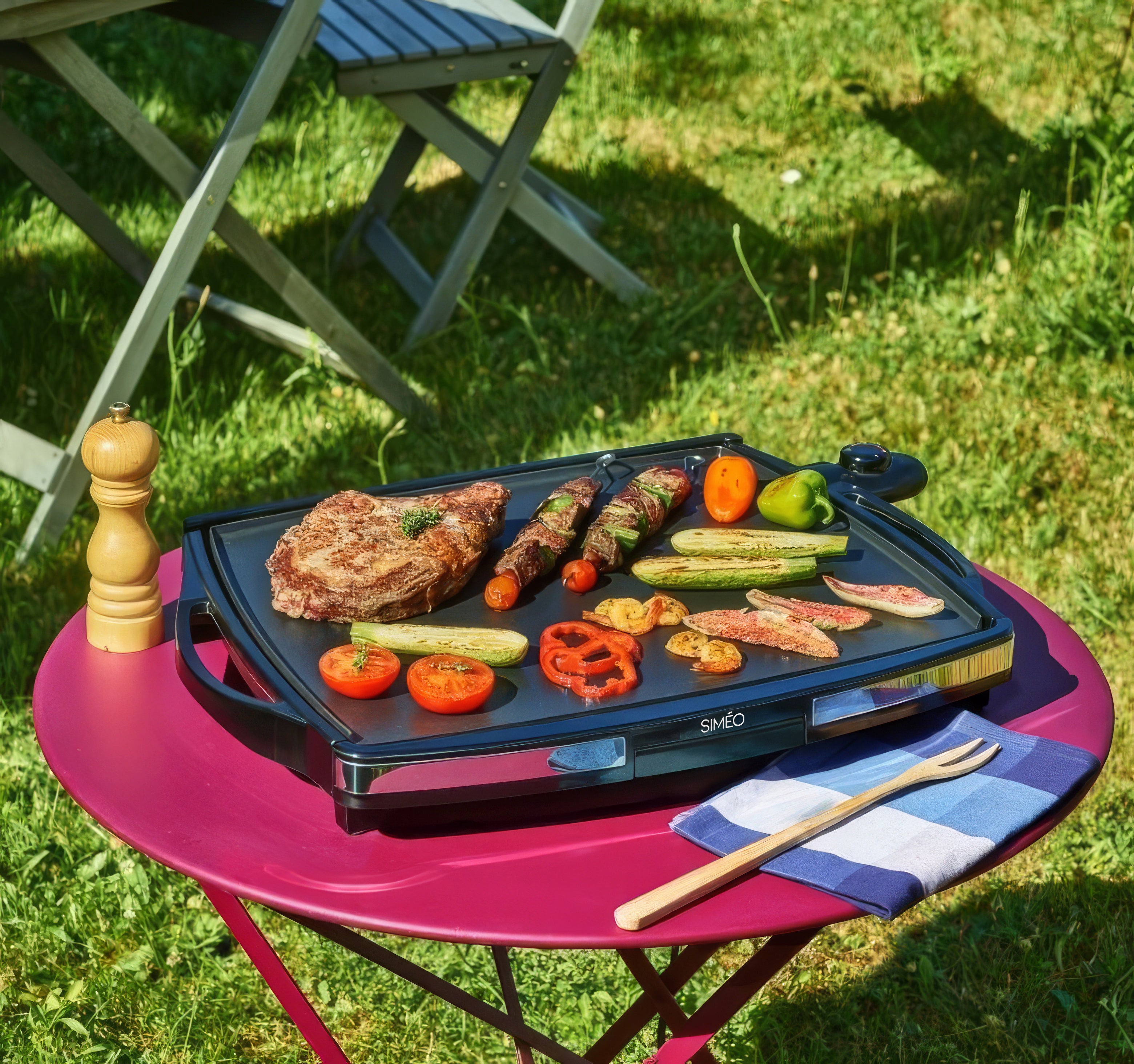 Elektrische plancha steeneffect 2200 W