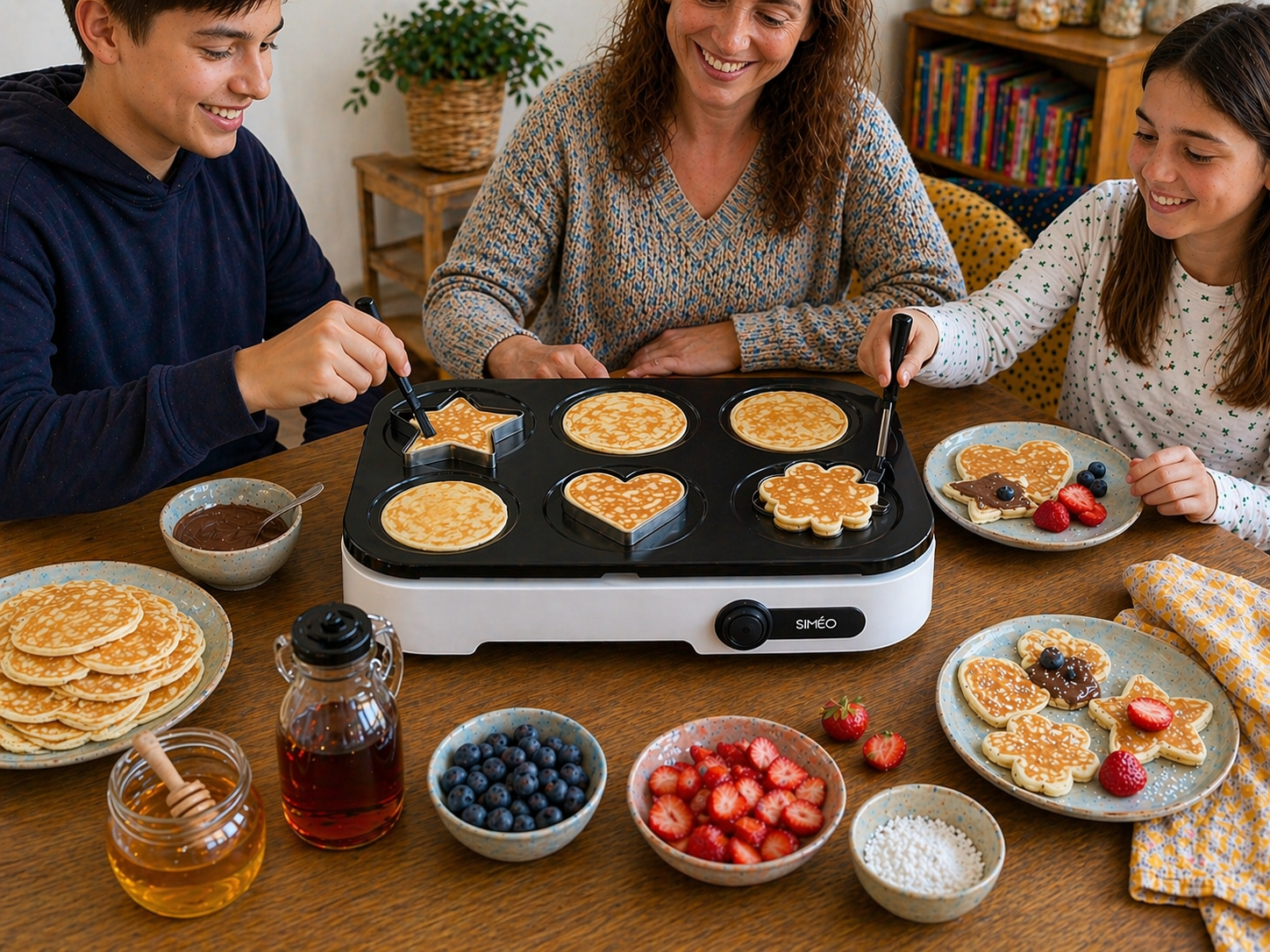Elektrische crêpière 6 mini-pannenkoekjes